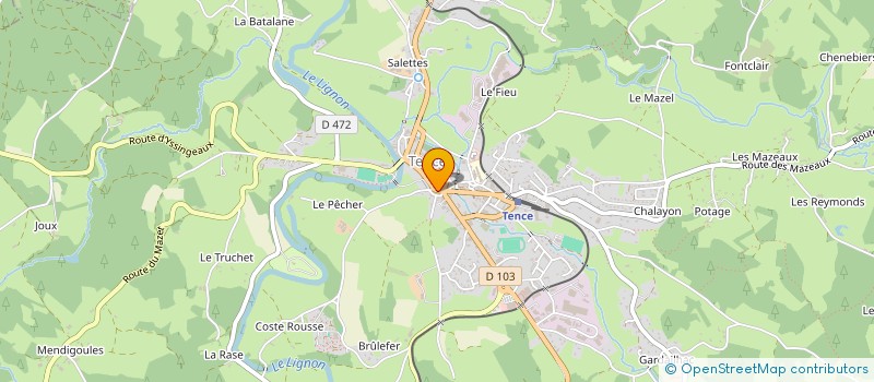 localisation de l'entreprise BOUCHERIE ARGAUD  TENCE