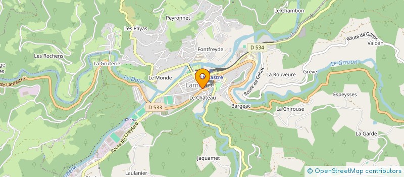 localisation de l'entreprise BOUCHERIE CHARCUTERIE DE L'EYRIEUX à LAMASTRE