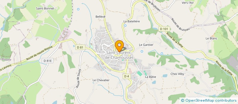 localisation de l'entreprise BOUCHERIE CHARCUTERIE GEAY  SAINT-LAURENT-DE-CHAMOUSSET