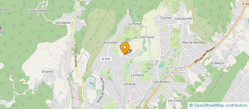 localisation de l'entreprise BOUCHERIE DES ROSIERS  SAINT-JULIEN-LES-ROSIERS