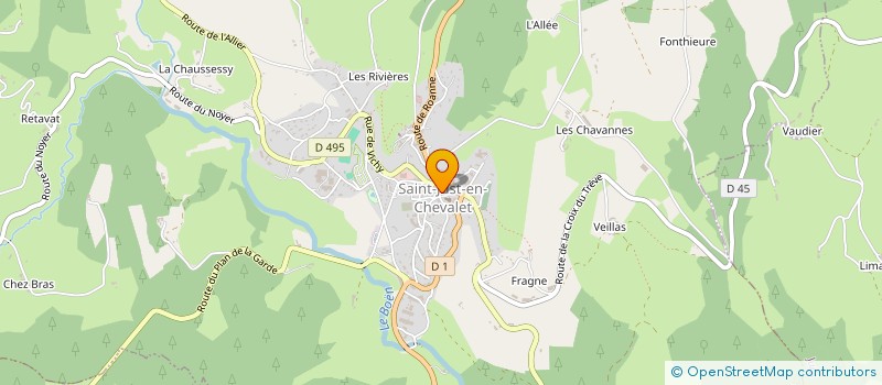 localisation de l'entreprise BOUCHERIE FILLOUX  SAINT-JUST-EN-CHEVALET