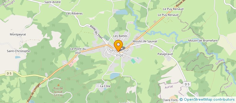 localisation de l'entreprise BOUCHERIE GOUGUET à SAUVIAT-SUR-VIGE