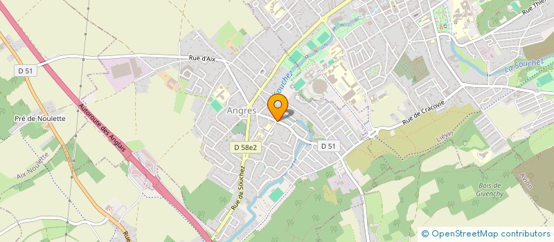 localisation de l'entreprise BOUCHERIE LECOCQ à ANGRES