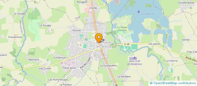 localisation de l'entreprise BOUCHERIE PINAULT XAVIER à MONTREVEL-EN-BRESSE