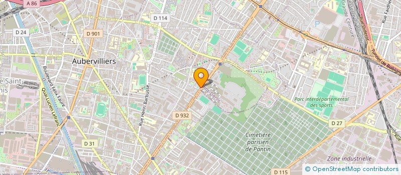 localisation de l'entreprise BOUCHERIE S.B.I.E.M.A.  AUBERVILLIERS