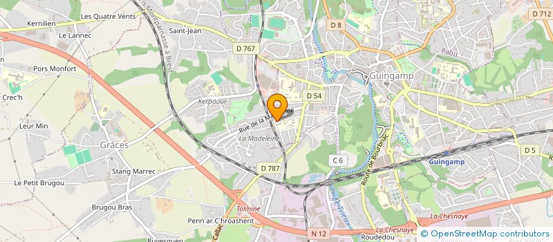 localisation de l'entreprise BOUGER EN FAMILLE  GUINGAMP