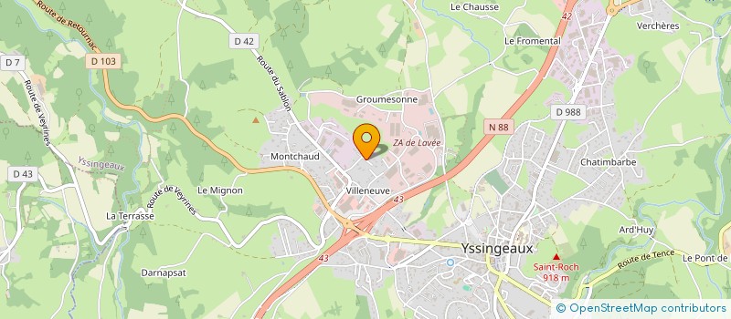 localisation de l'entreprise BOUILHOL à YSSINGEAUX