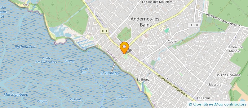 localisation de l'entreprise BOULANGER à ANDERNOS-LES-BAINS