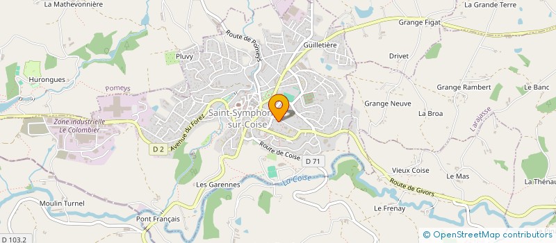 localisation de l'entreprise BOULANGERIE ARTISANALE DES MONTS DU LYONNAIS  SAINT-SYMPHORIEN-SUR-COISE