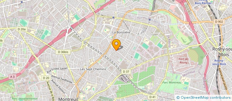 localisation de l'entreprise BOULANGERIE AU BON PAIN  MONTREUIL