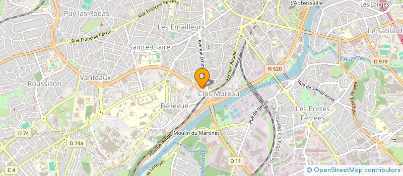 localisation de l'entreprise BOULANGERIE BELAIR à LIMOGES