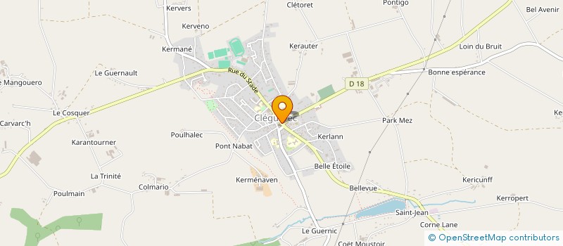 localisation de l'entreprise BOULANGERIE CASSERON  CLEGUEREC