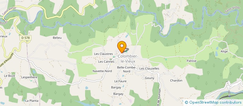 localisation de l'entreprise BOULANGERIE CHABANEL  COLOMBIER-LE-VIEUX