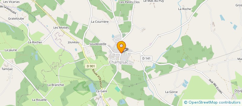 localisation de l'entreprise BOULANGERIE CHEZ ROSE à CHAMPSAC