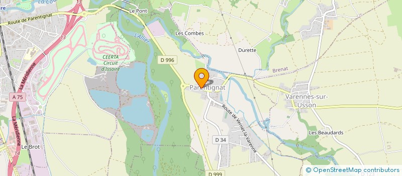 localisation de l'entreprise BOULANGERIE COSTE  PARENTIGNAT