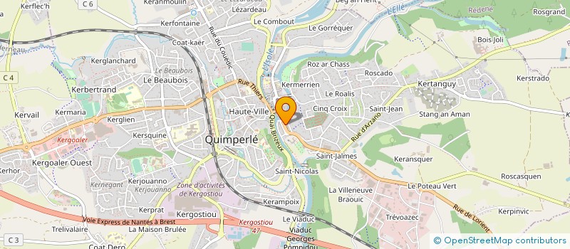 localisation de l'entreprise BOULANGERIE DE LA LAITA  QUIMPERLE