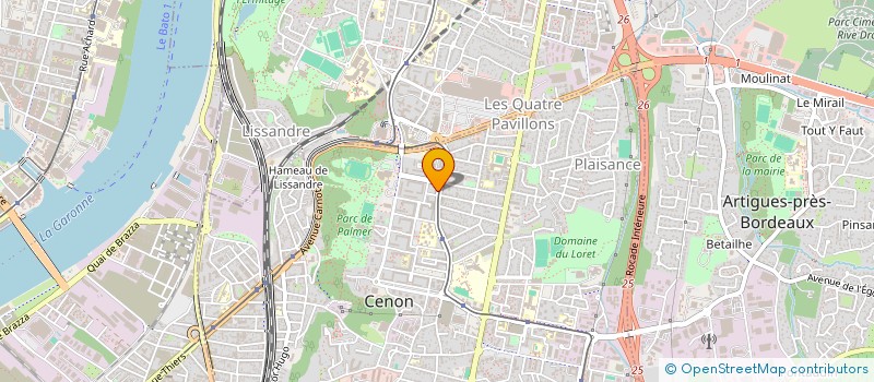 localisation de l'entreprise BOULANGERIE DE PALMER  CENON