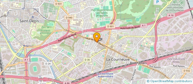 localisation de l'entreprise BOULANGERIE DES 6 ROUTES  LA COURNEUVE