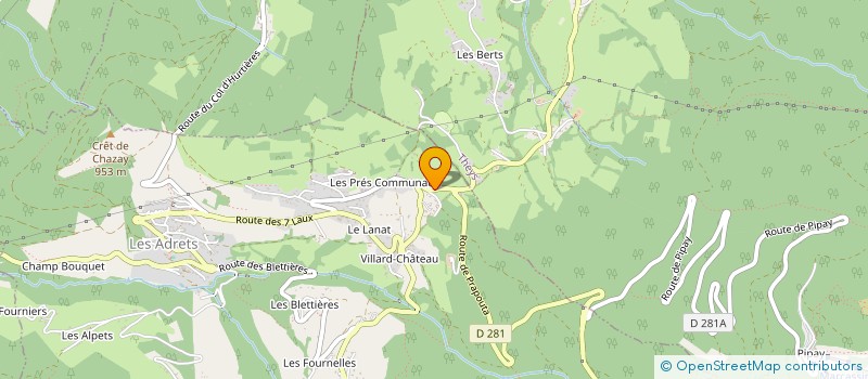 localisation de l'entreprise BOULANGERIE DES CIMES à LES ADRETS