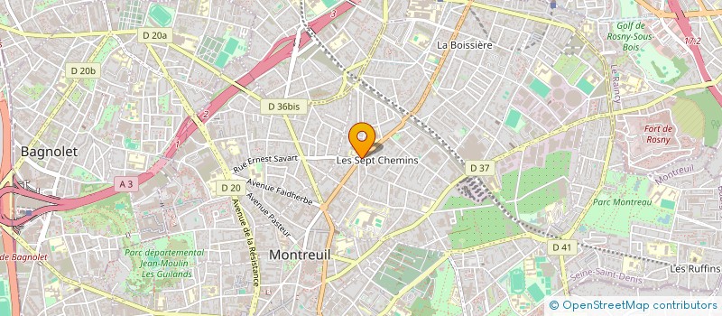localisation de l'entreprise BOULANGERIE DES SEPT CHEMINS à MONTREUIL