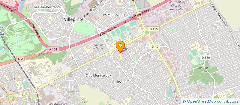 localisation de l'entreprise BOULANGERIE DU MONT CELEX à VILLEPINTE