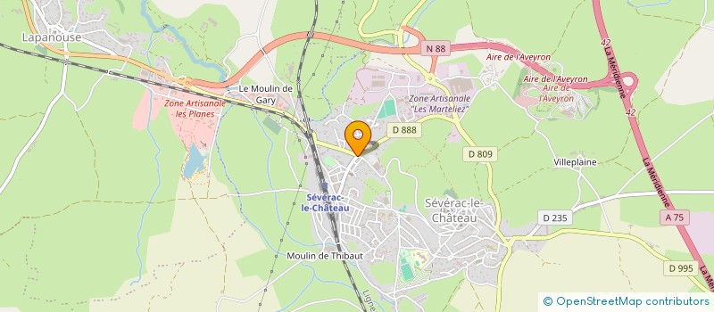 localisation de l'entreprise BOULANGERIE GINISTY  SEVERAC D'AVEYRON