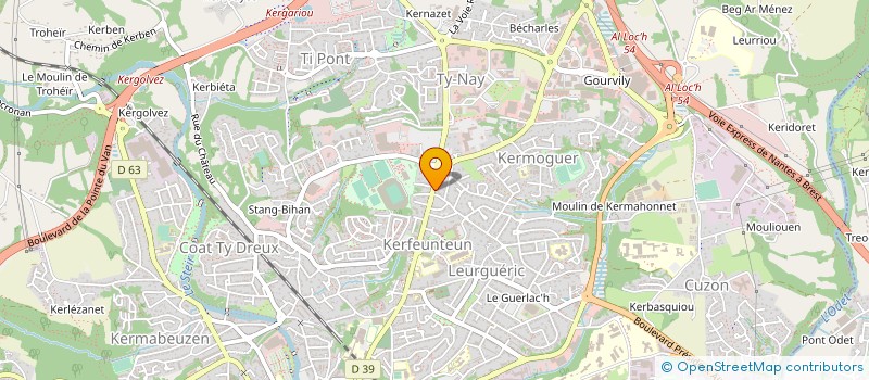 localisation de l'entreprise BOULANGERIE GUEGUEN à QUIMPER