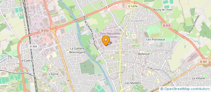 localisation de l'entreprise BOULANGERIE INSTALLATION SERVICES à COULAINES