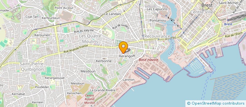 localisation de l'entreprise BOULANGERIE KERANGOFF à BREST