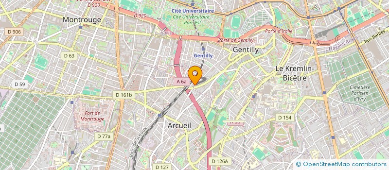 localisation de l'entreprise BOULANGERIE LES GOURMANDISES  ARCUEIL