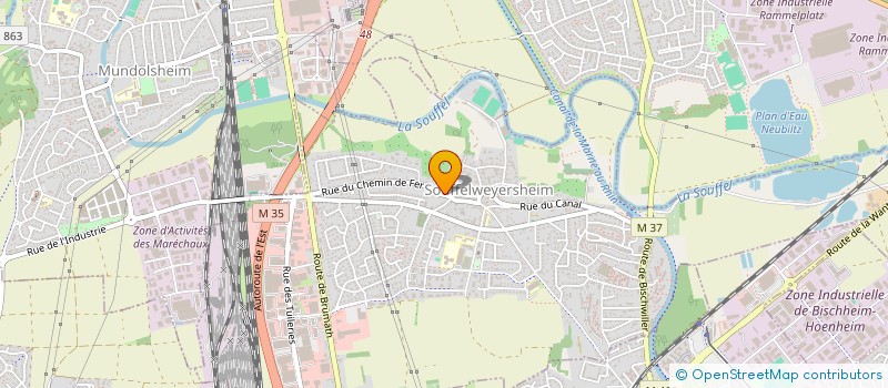 localisation de l'entreprise BOULANGERIE MATZ  SOUFFELWEYERSHEIM