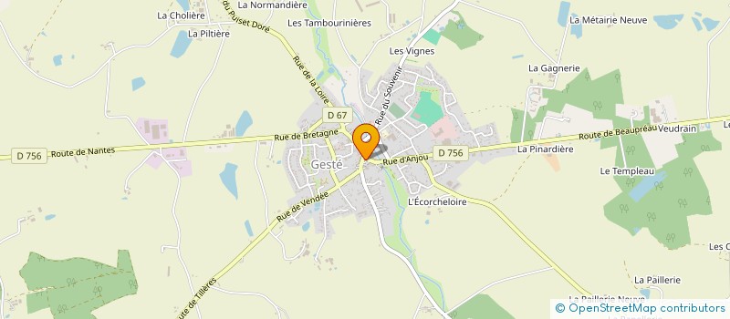 localisation de l'entreprise BOULANGERIE MONNERET à BEAUPREAU-EN-MAUGES