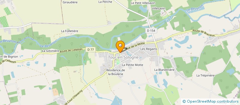 localisation de l'entreprise BOULANGERIE PATISSERIE CHATELIN  TOUR-EN-SOLOGNE