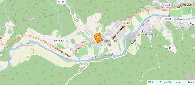 localisation de l'entreprise BOULANGERIE PATISSERIE CLAUDE PLANES à LE POUJOL-SUR-ORB