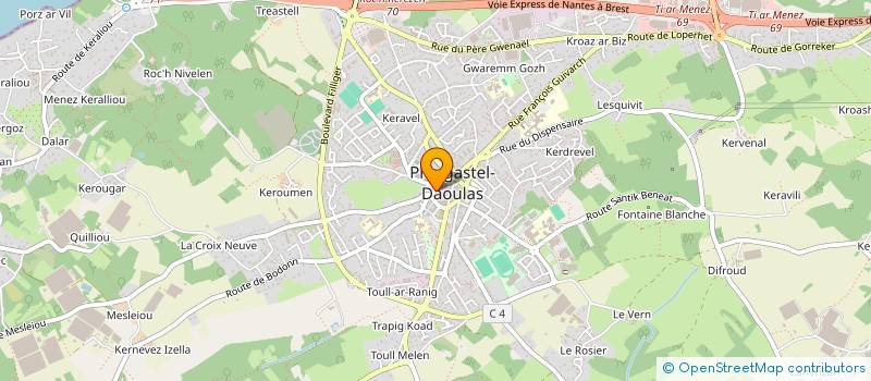 localisation de l'entreprise BOULANGERIE PATISSERIE CORRE  PLOUGASTEL-DAOULAS