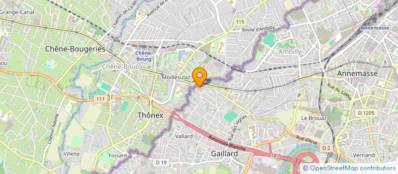 localisation de l'entreprise BOULANGERIE & PATISSERIE FRANCO SUISSE  GAILLARD