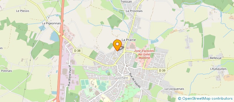 localisation de l'entreprise BOULANGERIE PATISSERIE GICQUEL à GUIGNEN