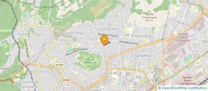localisation de l'entreprise BOULANGERIE PATISSERIE LA GLACIERE à CLERMONT-FERRAND