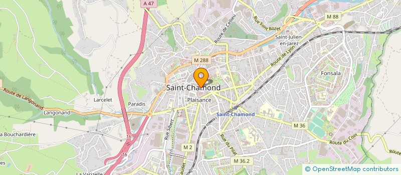 localisation de l'entreprise BOULANGERIE PATISSERIE M à SAINT-CHAMOND