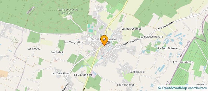 localisation de l'entreprise BOULANGERIE PATISSERIE PROUTEAU  BRAIN-SUR-ALLONNES