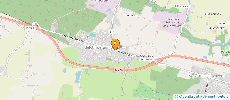 localisation de l'entreprise BOULANGERIE PATISSERIE ROBARD  OMBREE D'ANJOU