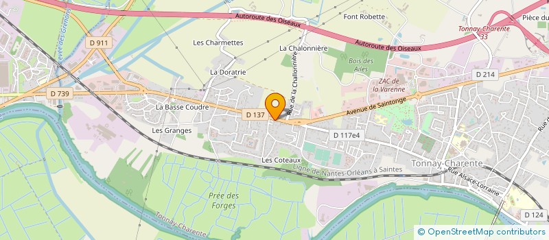 localisation de l'entreprise BOULANGERIE PATISSERIE SAINT-DENIS à TONNAY-CHARENTE