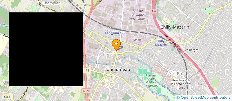 localisation de l'entreprise BOULANGERIE PATISSERIE STEBER à LONGJUMEAU