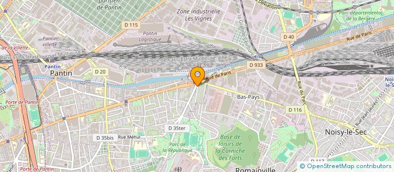 localisation de l'entreprise BOULANGERIE RAYMOND QUENEAU à PANTIN