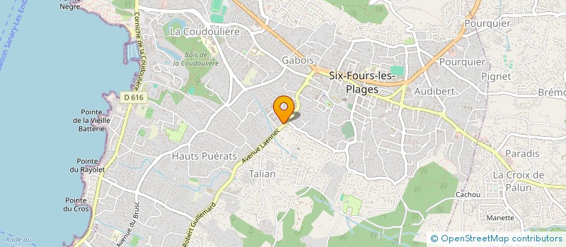 localisation de l'entreprise BOULANGERIE ROSSI à SIX-FOURS-LES-PLAGES