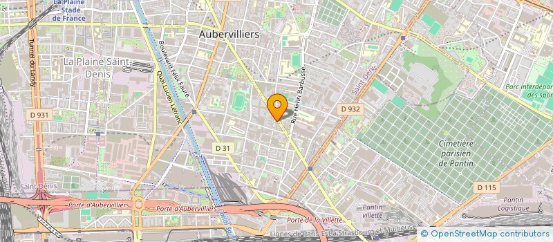 localisation de l'entreprise BOULANGERIE SAINT MARTIN à AUBERVILLIERS