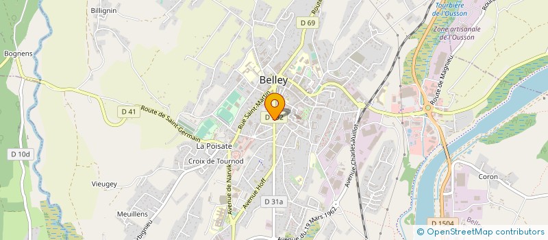 localisation de l'entreprise BOULANGERIE SALLIN à BELLEY