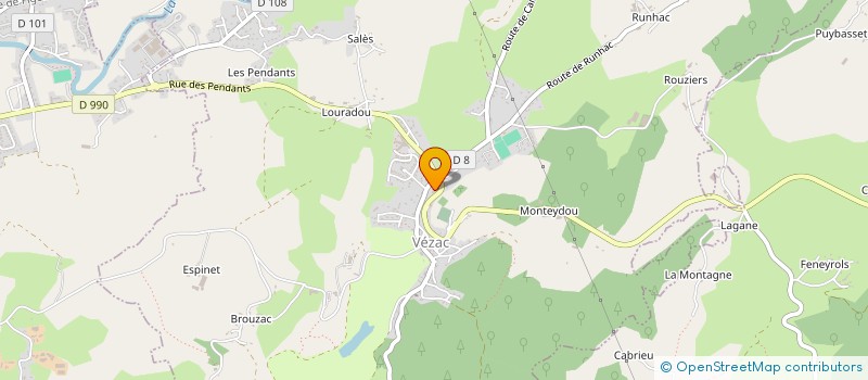 localisation de l'entreprise BOULANGERIE SERVANT à VEZAC
