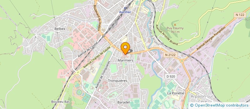 localisation de l'entreprise BOULANGERIE SOLANGE & CHRISTIAN à AURILLAC