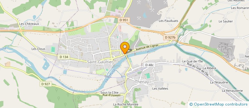 localisation de l'entreprise BOULANGERIE TESTE à SAINT-GAULTIER